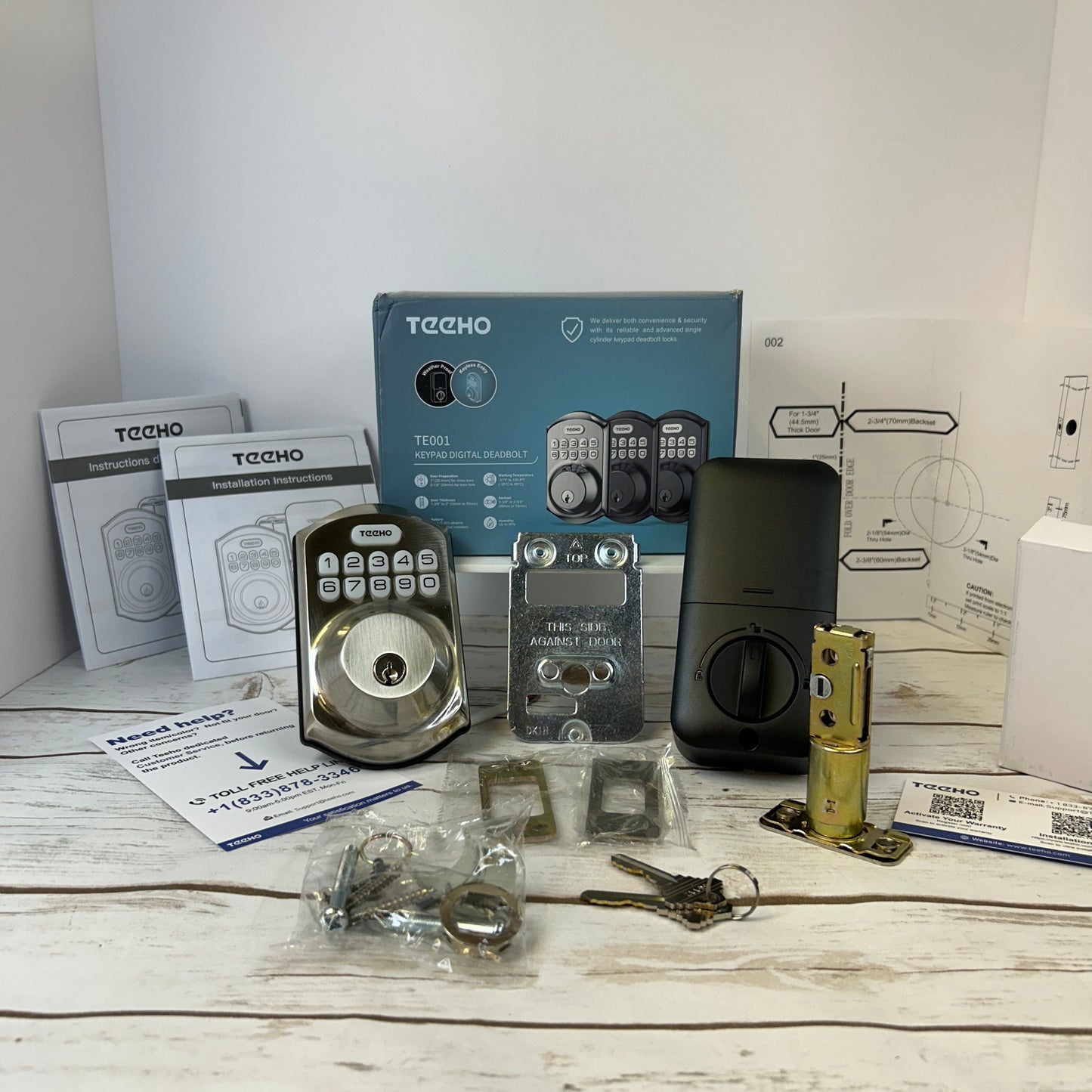 Teeho TE001 Keypad Digital Deadbolt Lock Satin Nickel