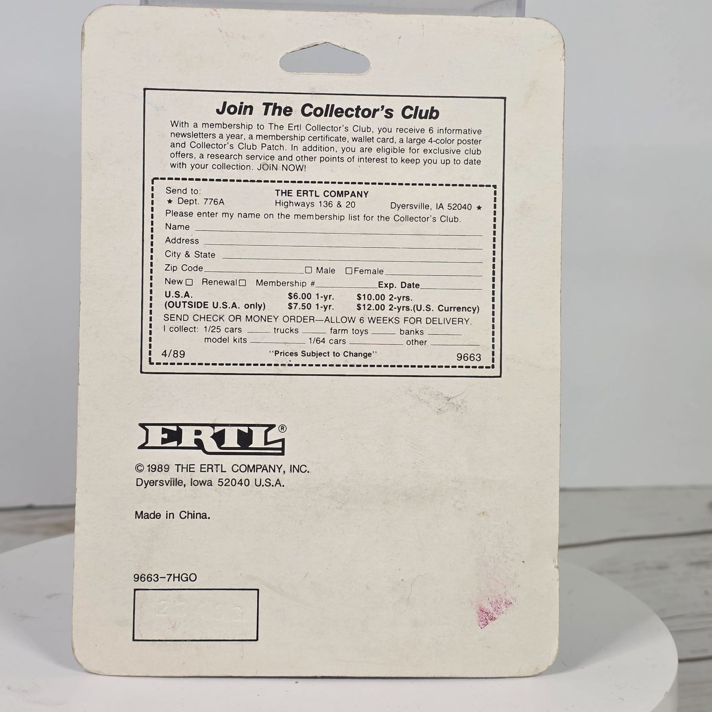 Ertl Crown Racing No. 55 Die-Cast Toy Car 1/64 Scale Collectible In Original Packaging