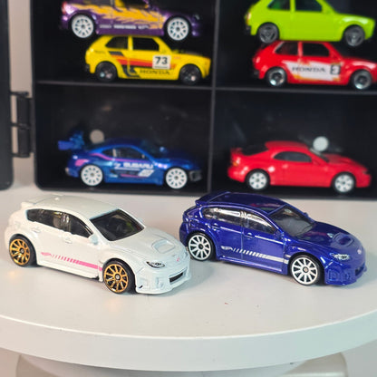 JDM Dream Lot! 12 Hot Wheels 1:64 Scale Die-Cast Cars SUBARU HONDA + Display Case!