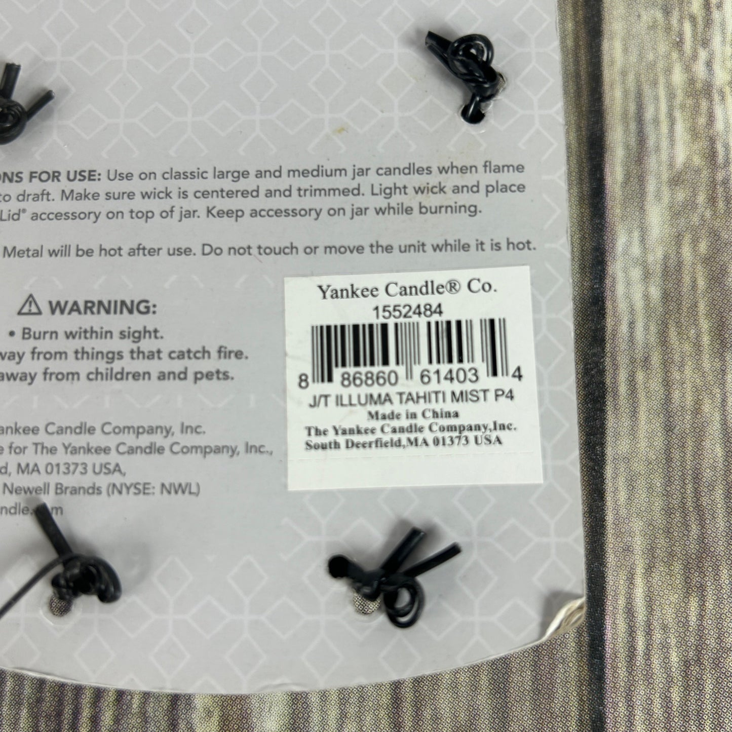 Yankee Candle Illuma-Lid Candle Topper Floral Design Tahitian Mist