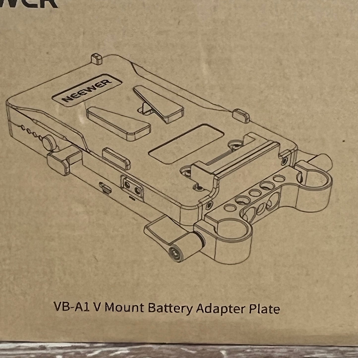 NIB New NEEWER VB-A1 V Mount Battery Adapter Plate 15mm Dual Rod Clamps SKU: 66603062