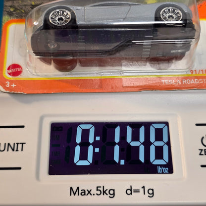Matchbox Tesla Roadster Die-Cast Car 91/100 Limited Edition Silver 70th Anniversary Collectible New In Package