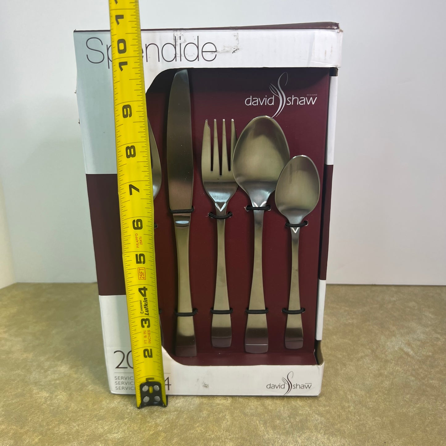 New NIB David Shaw Splendide 20 Piece Stainless Steel Flatware Set Style# 9850504