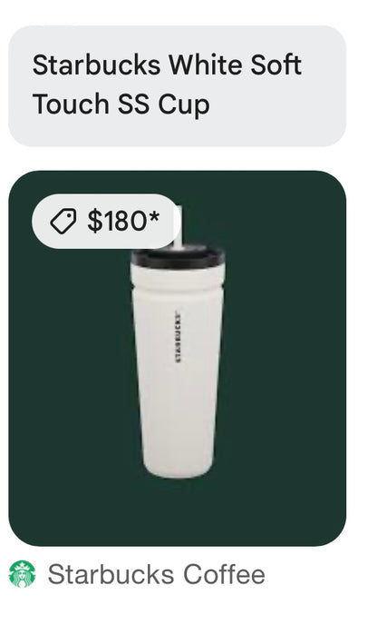 NWT New Starbucks Vacuum Insulated Cold Cup Tumbler Twist Seal Matte White 24oz