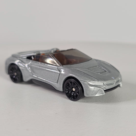 Hot Wheels 2015 BMW i8 Roadster Convertible Silver Die-Cast Car
