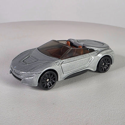 Hot Wheels 2015 BMW i8 Roadster Convertible Silver Die-Cast Car