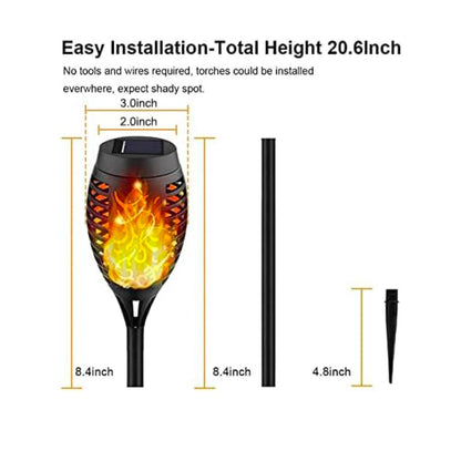 Solar-Powered Flickering Flame Torch Light For Outdoors