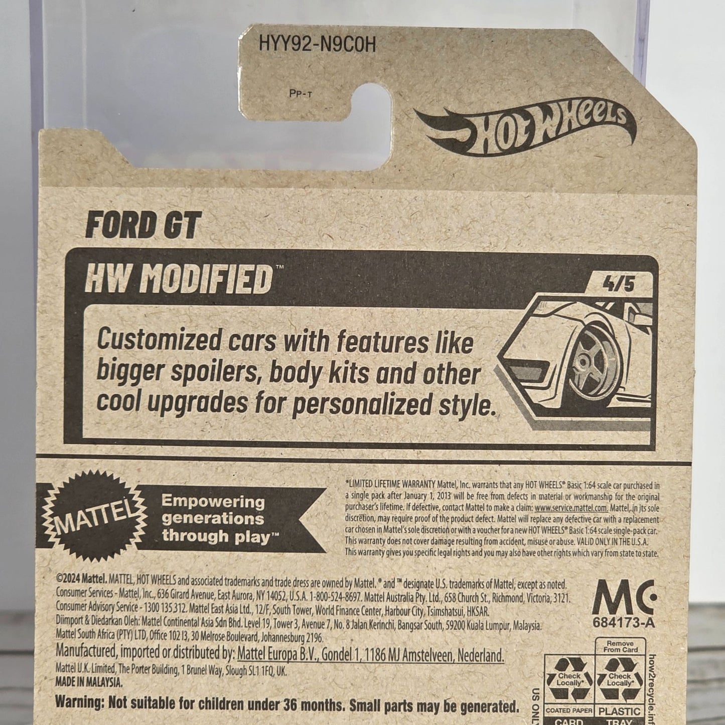 Hot Wheels Ford GT Die-Cast Car Model 1:64 Scale Borla Livery Limited Edition