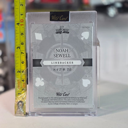 2023 Wild Card Noah Sewell 1/1 Rainbow Gold On-Card Auto Rookie RC