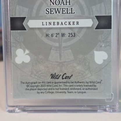 2023 Wild Card Noah Sewell 1/1 Rainbow Gold On-Card Auto Rookie RC