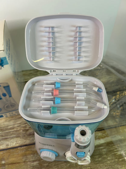 TUREWELL Water Flossing Oral Irrigator, 600ML Dental Cleaner 10 Adjustable Pressure