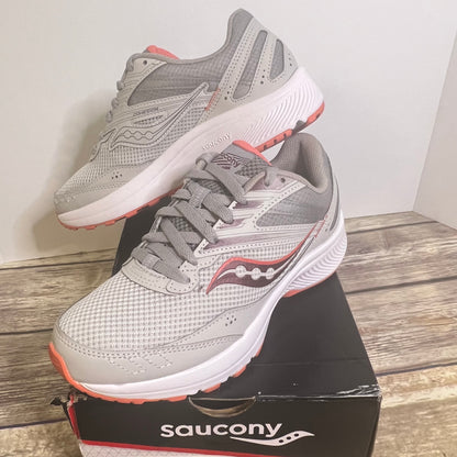Saucony Cohesion 15 Fog/Coral S10702-22 Women’s 7 Wide