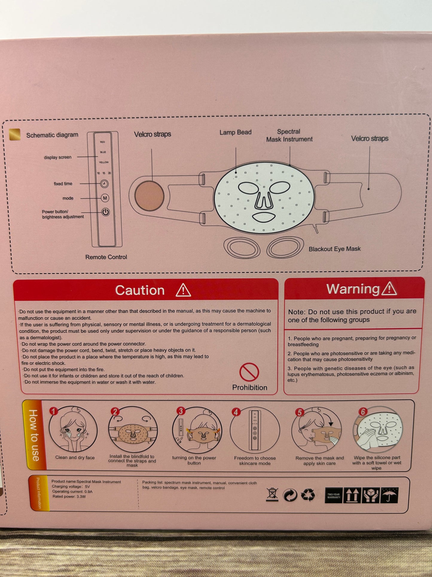 KETAN LED Light Therapy Mask, Blue Red Light Therapy Facial Skin Care Mask