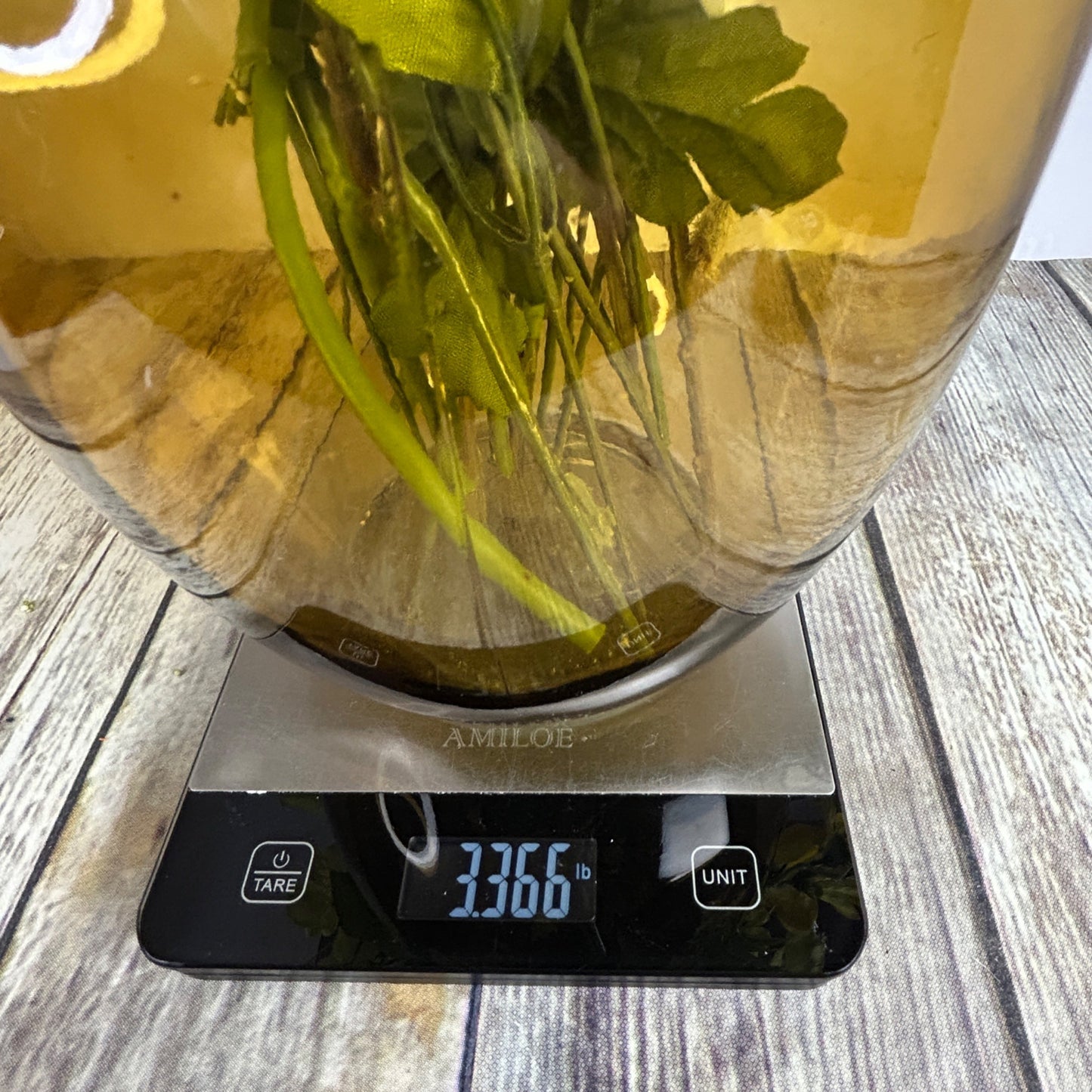 Artificial Yellow & White Floral Arrangement In Amber Glass Vase