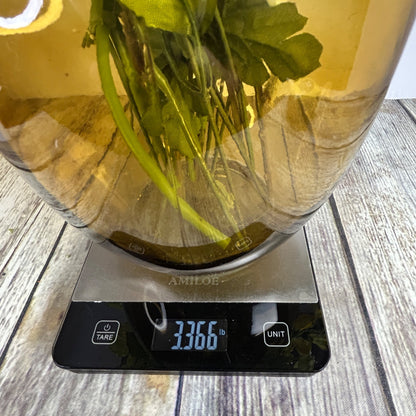 Artificial Yellow & White Floral Arrangement In Amber Glass Vase