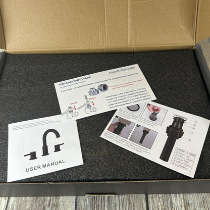 8 In. Widespread 2-Handle Low Arc Bathroom Faucet With Pop Drain In Matte Black