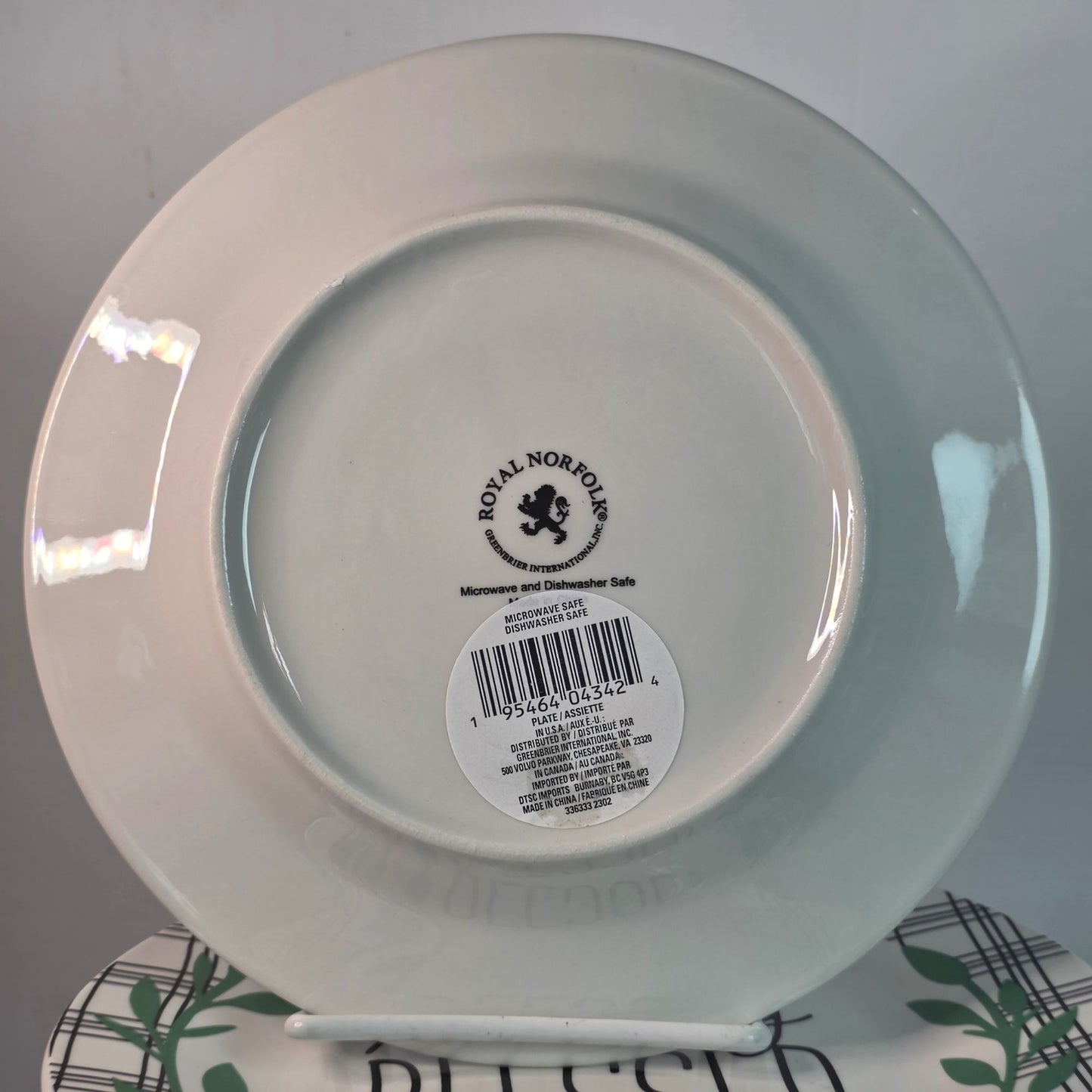 Royal Norfolk Simply Blessed Set of 3 Plates 8 Inch Plaid Laurel New
