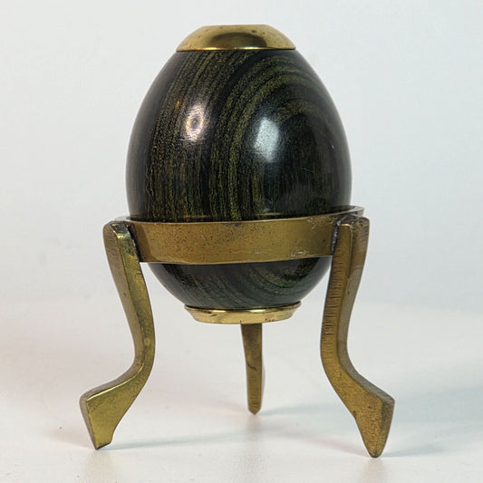 Vintage Van Cort Kaleidoscope Egg & Gatco Solid Brass Stand