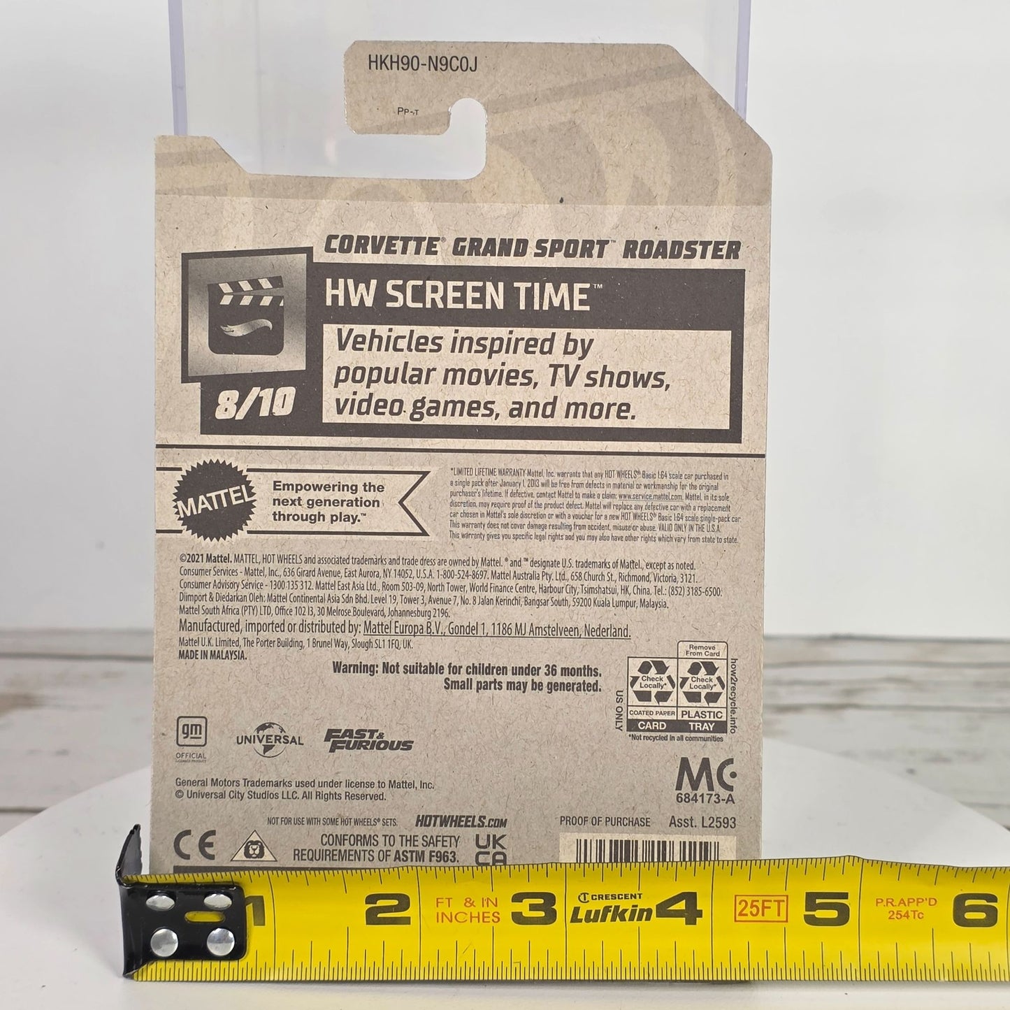 Hot Wheels Corvette Grand Sport Roadster HW Screen Time 154/250 Silver