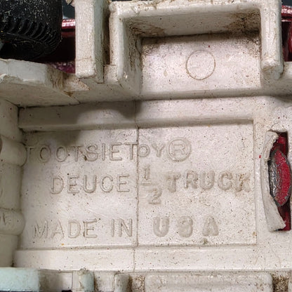 Vintage Tootsie Toy Deuce 1/2 Red & White Die-Cast Truck With Rolling Wheels