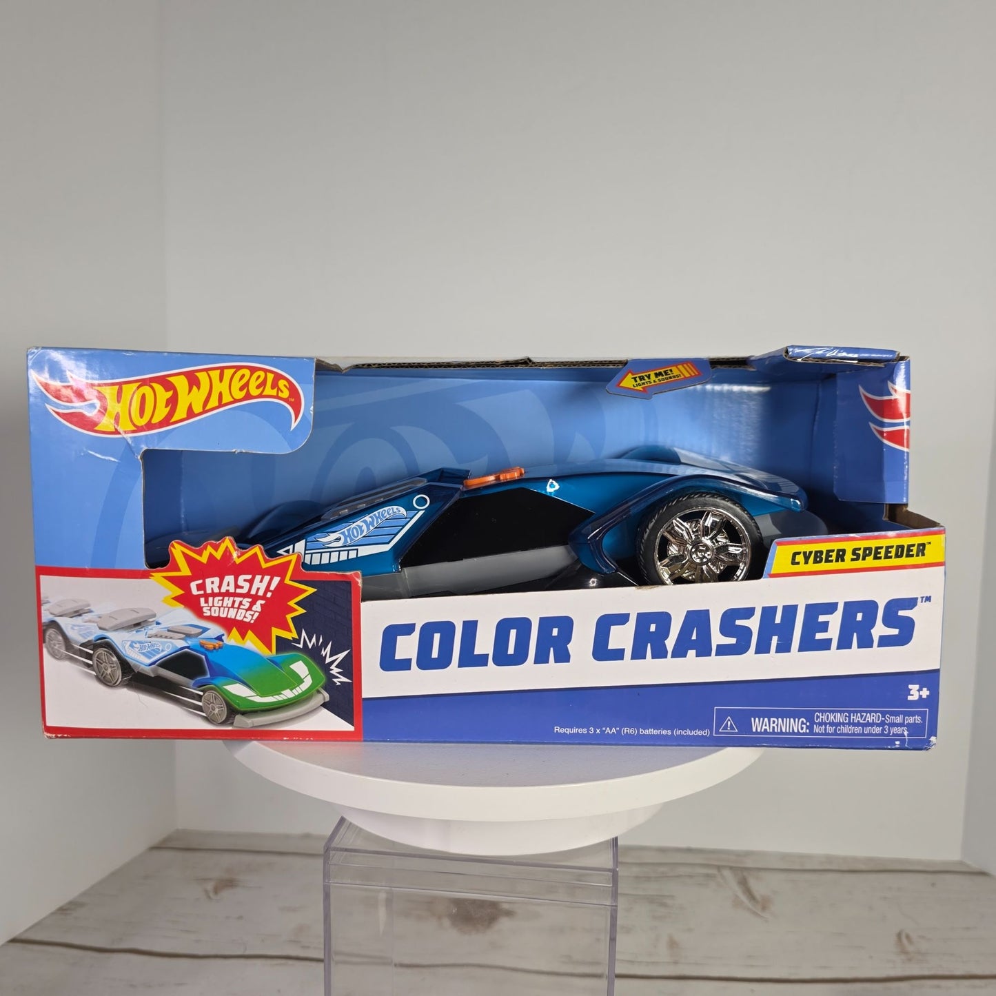 Hot Wheels Color Crashers Cyber Speeder Motorized Toy Vehicle With Lights & Sounds 3+ New In Box
