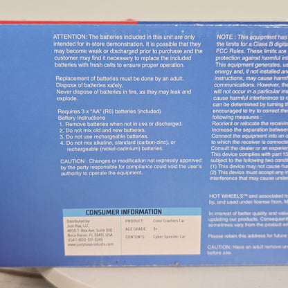 Hot Wheels Color Crashers Cyber Speeder Motorized Toy Vehicle With Lights & Sounds 3+ New In Box