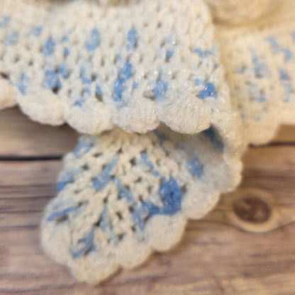 Vintage Handmade Baby Doll With Crochet Outfit & Blanket