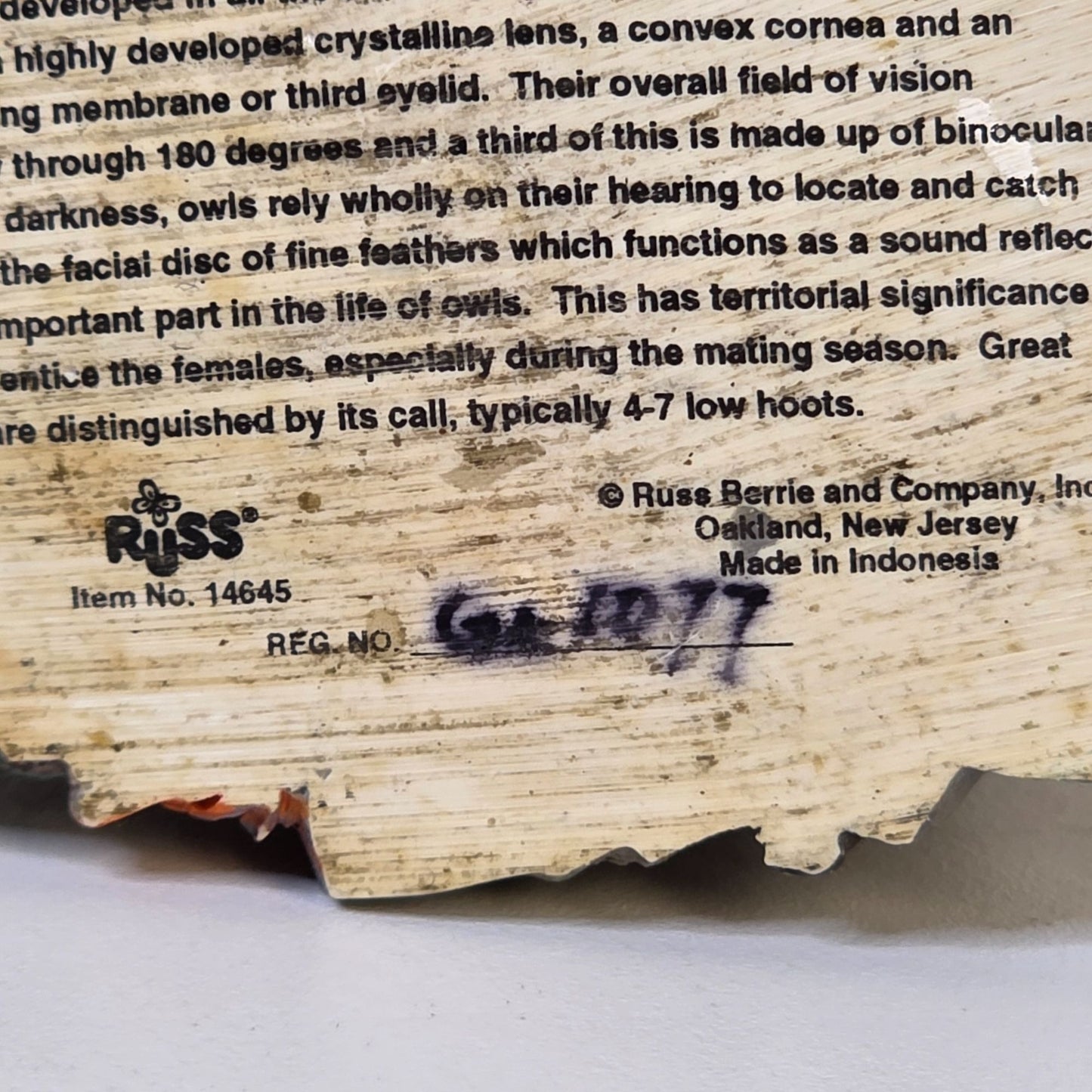 Great Horned Owl Figurine Wood Look American Wildlife Collection 5.5" Handcrafted Polyresin Sculpture