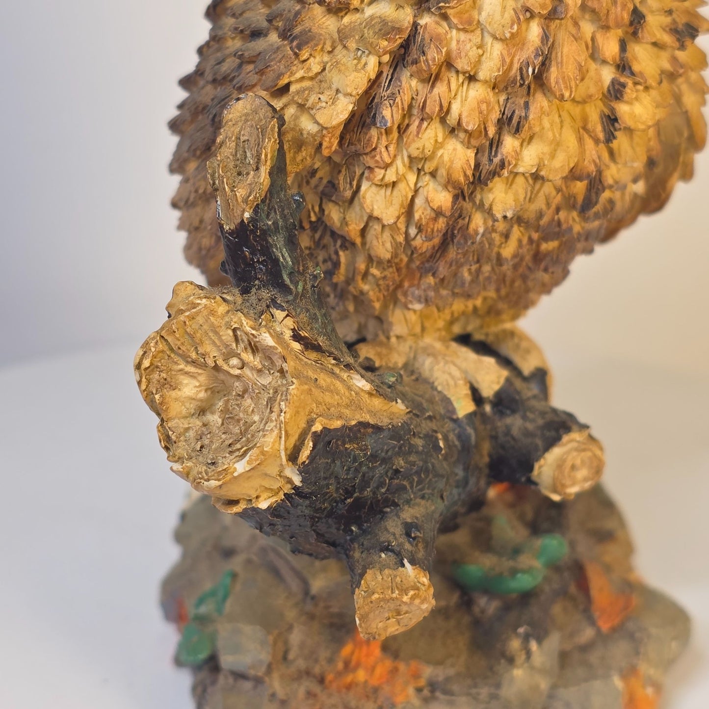 Great Horned Owl Figurine Wood Look American Wildlife Collection 5.5" Handcrafted Polyresin Sculpture