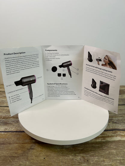 Hair Dryer, Slopehill (Safety Upgraded) 1800W Professional Ionic Hairdryer for Hair Care