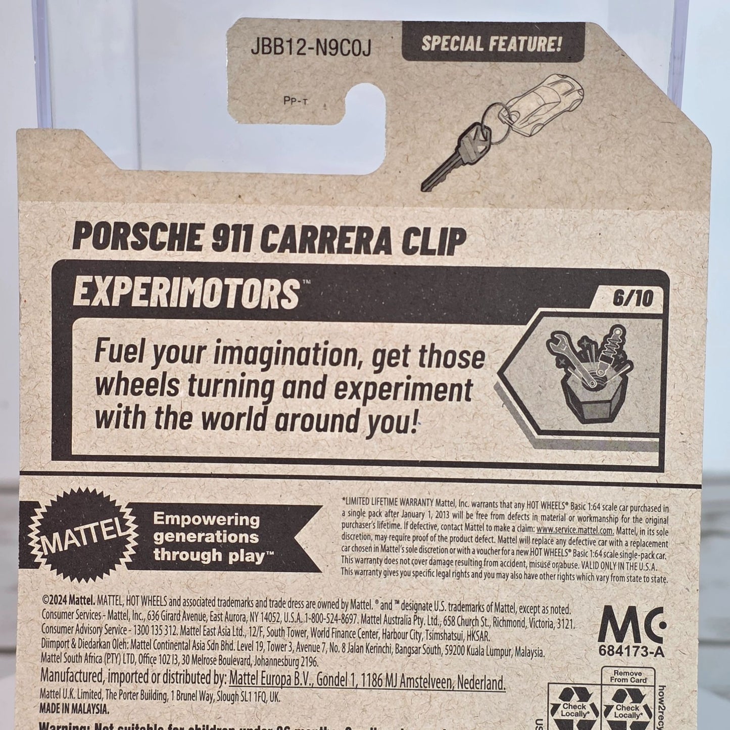 Hot Wheels Porsche 911 Carrera Clip Red Collectors Edition 187/250