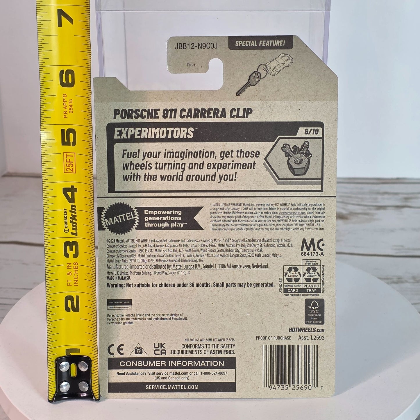 Hot Wheels Porsche 911 Carrera Clip Red Collectors Edition 187/250