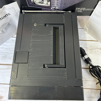 Vintage 1989 IMA 5.5” Hi-Tech Portable Television Black & White TV 55RWB