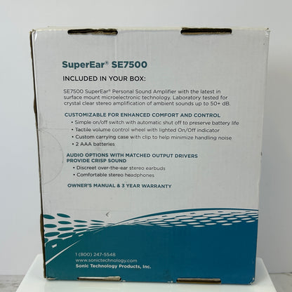 SuperEar Personal Sound Amplifier, Pocket Sound Amplifier, Headphones Plus SE7500