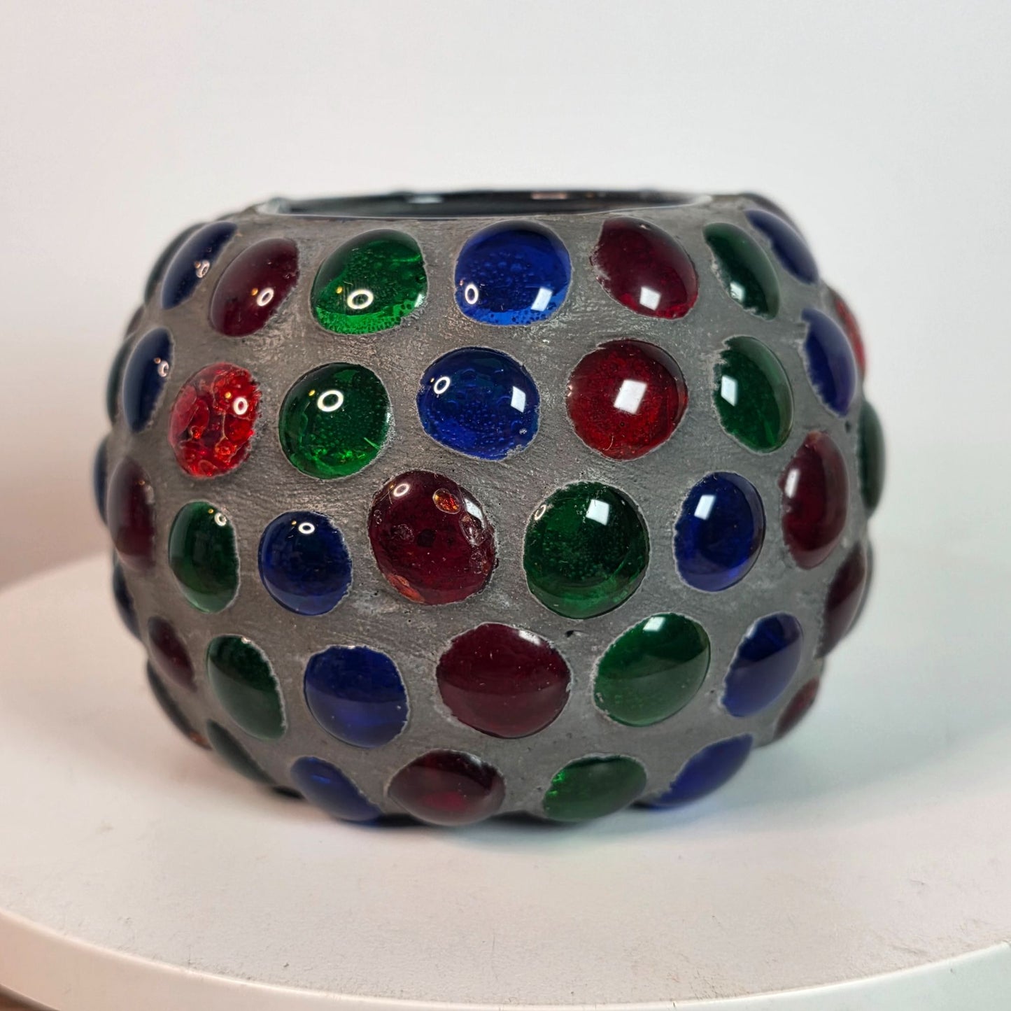 Colorful Mosaic Bubble Glass Vase