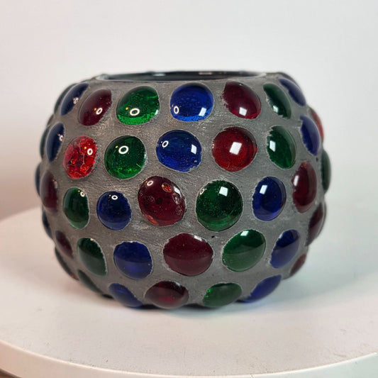 Colorful Mosaic Bubble Glass Vase