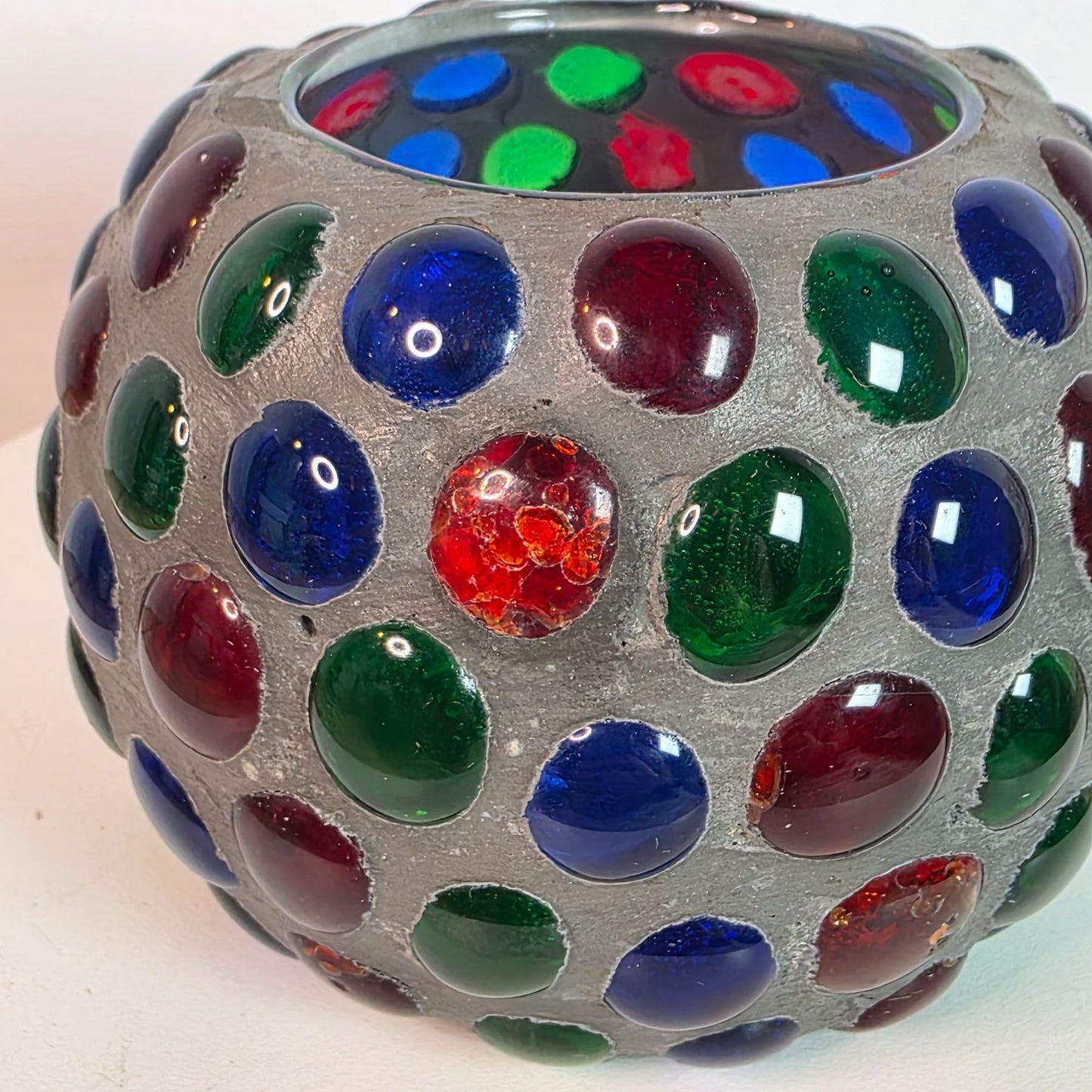 Colorful Mosaic Bubble Glass Vase