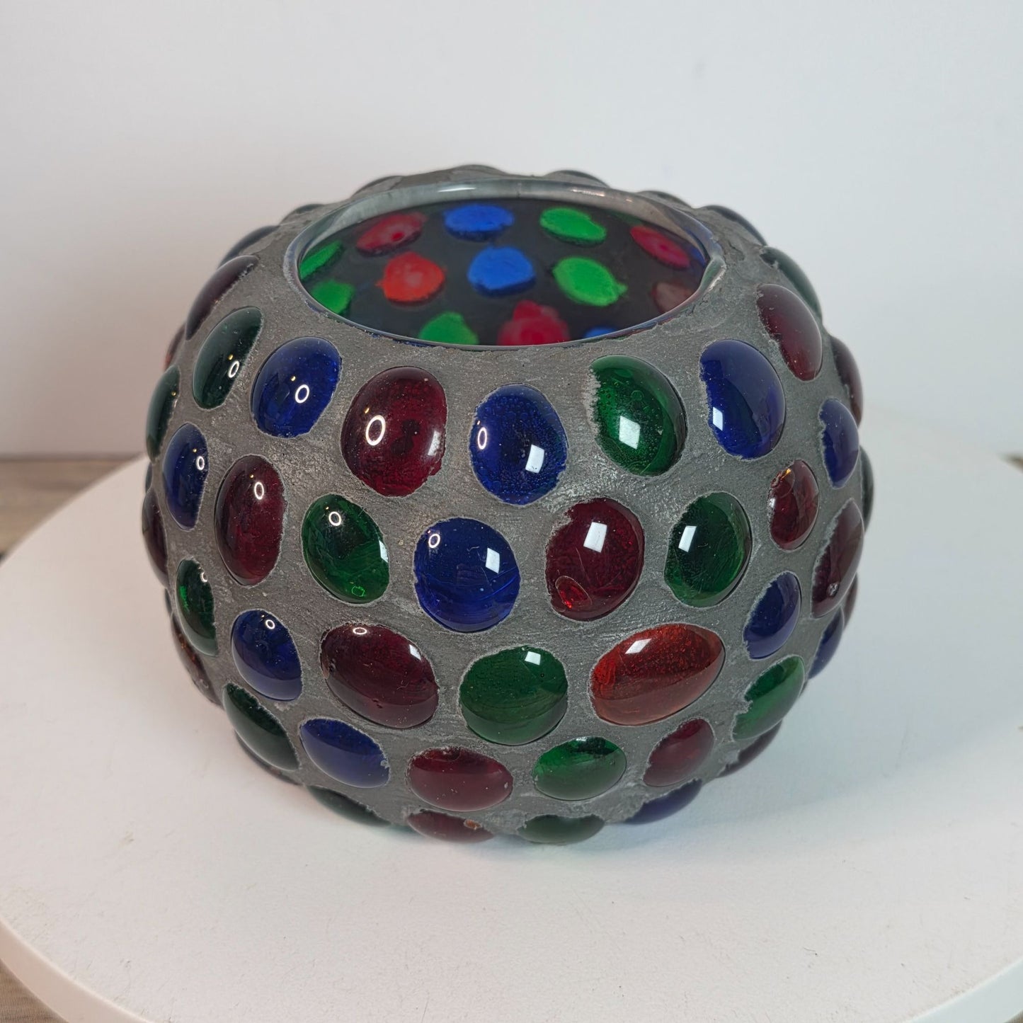Colorful Mosaic Bubble Glass Vase