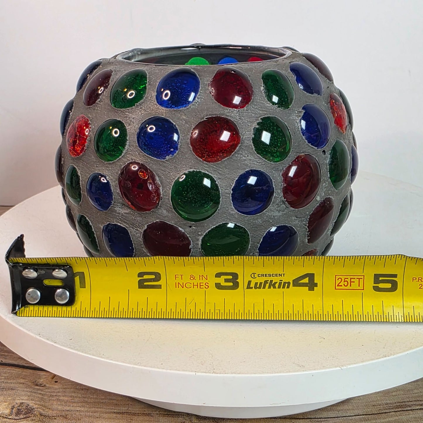Colorful Mosaic Bubble Glass Vase