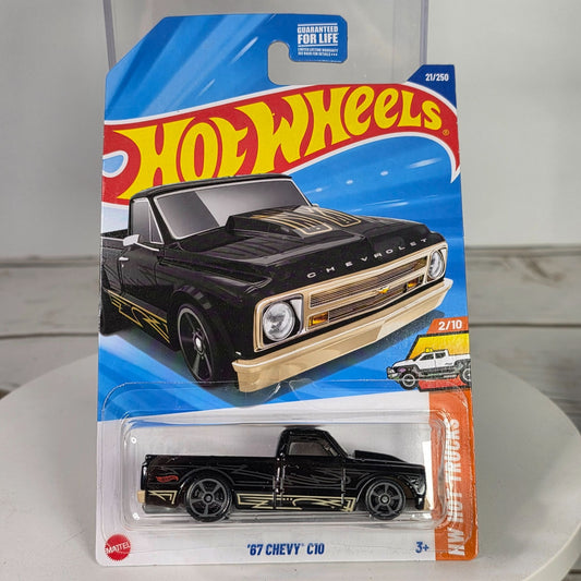 Hot Wheels 67 Chevy C10 Black & Gold 1:64 Scale Model Car NW Hot Trucks New In Box