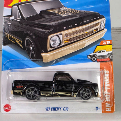 Hot Wheels 67 Chevy C10 Black & Gold 1:64 Scale Model Car NW Hot Trucks New In Box