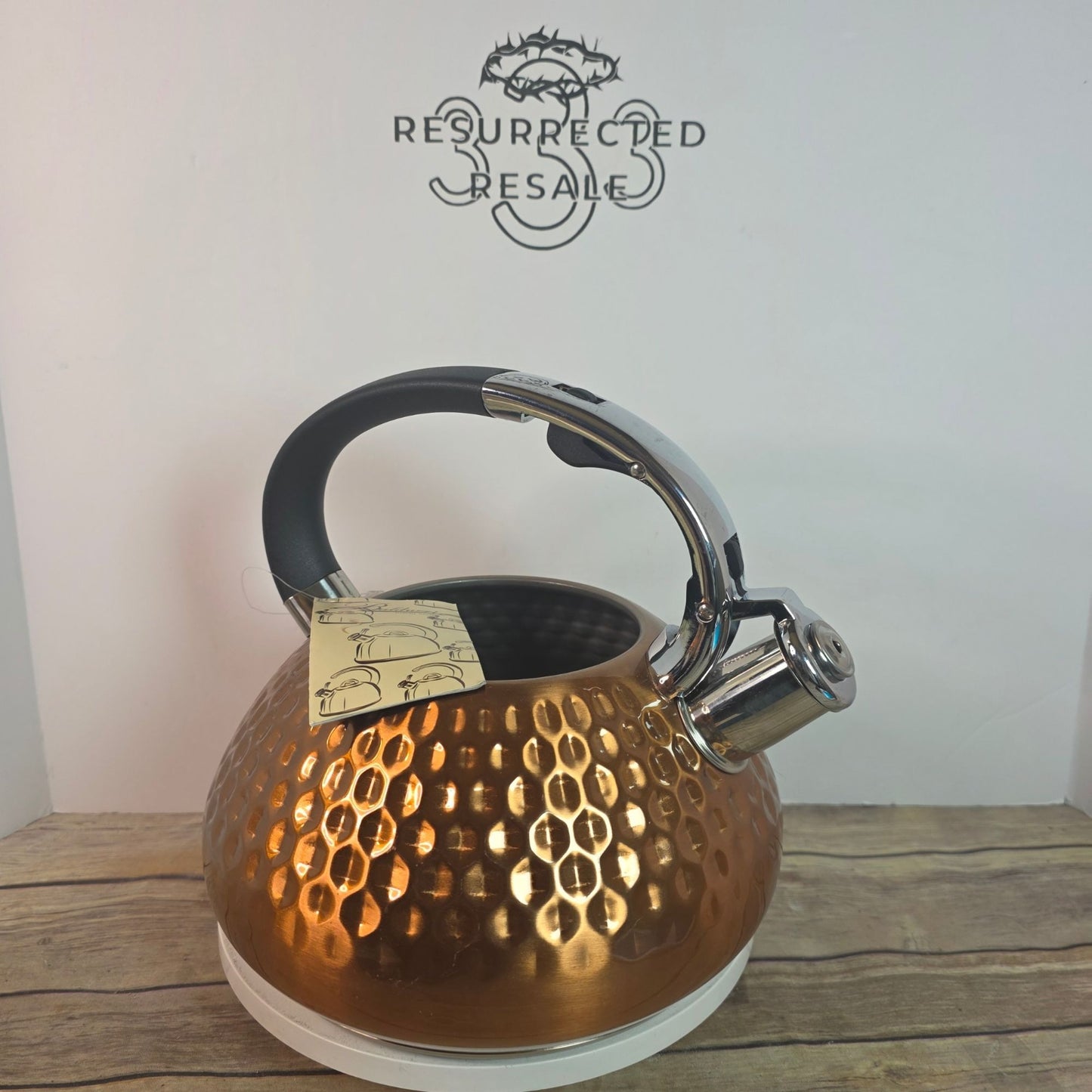 Hammered Copper Stainless Steel Tea Kettle By Balduzzi - Induction & Gas Safe Italian Style Missing Lid
