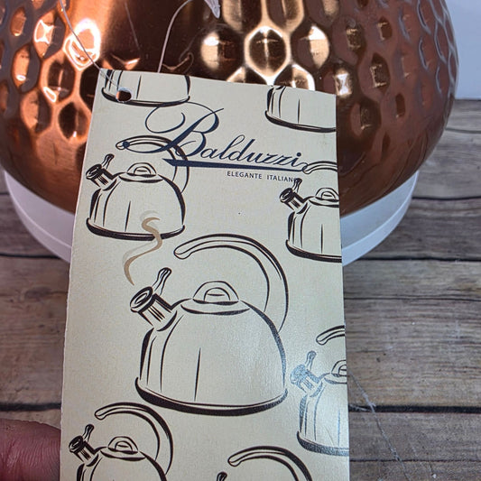 Hammered Copper Stainless Steel Tea Kettle By Balduzzi - Induction & Gas Safe Italian Style Missing Lid