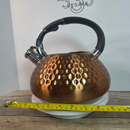 Hammered Copper Stainless Steel Tea Kettle By Balduzzi - Induction & Gas Safe Italian Style Missing Lid
