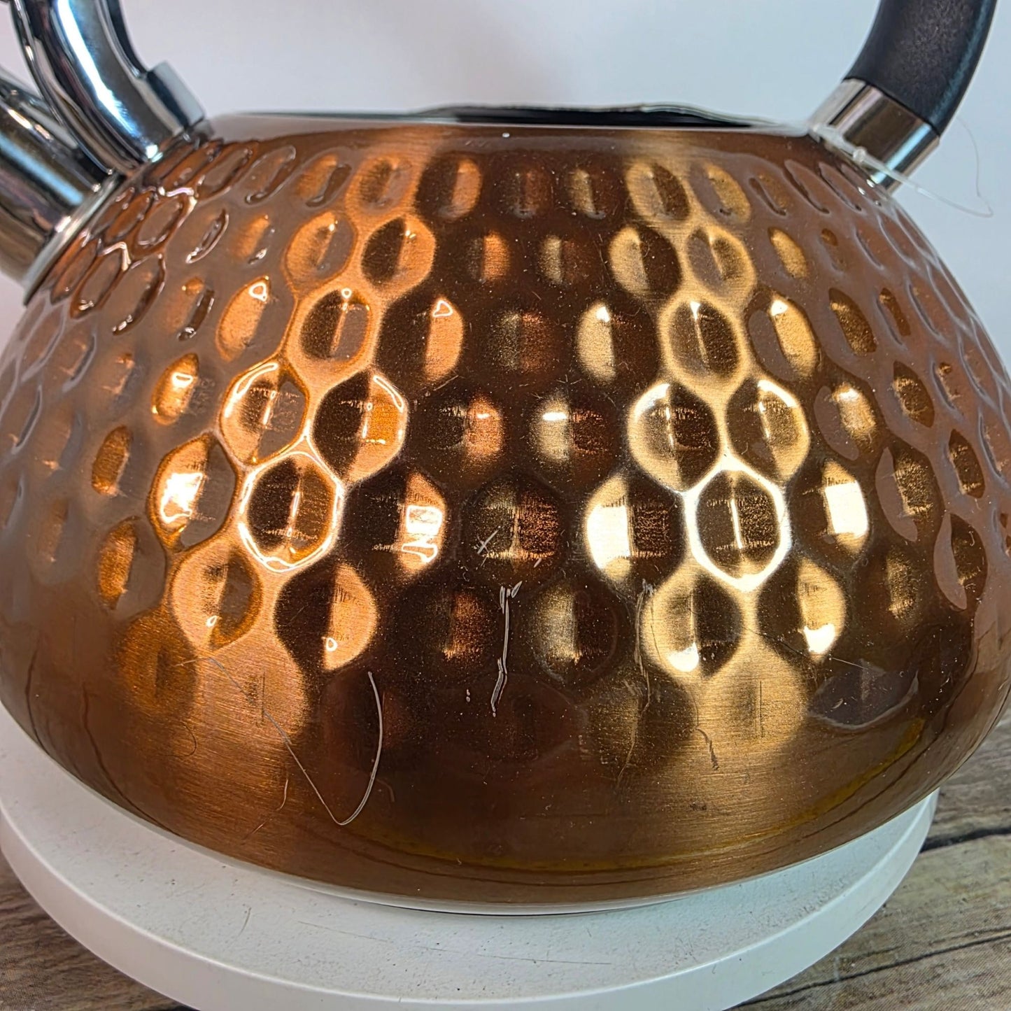 Hammered Copper Stainless Steel Tea Kettle By Balduzzi - Induction & Gas Safe Italian Style Missing Lid
