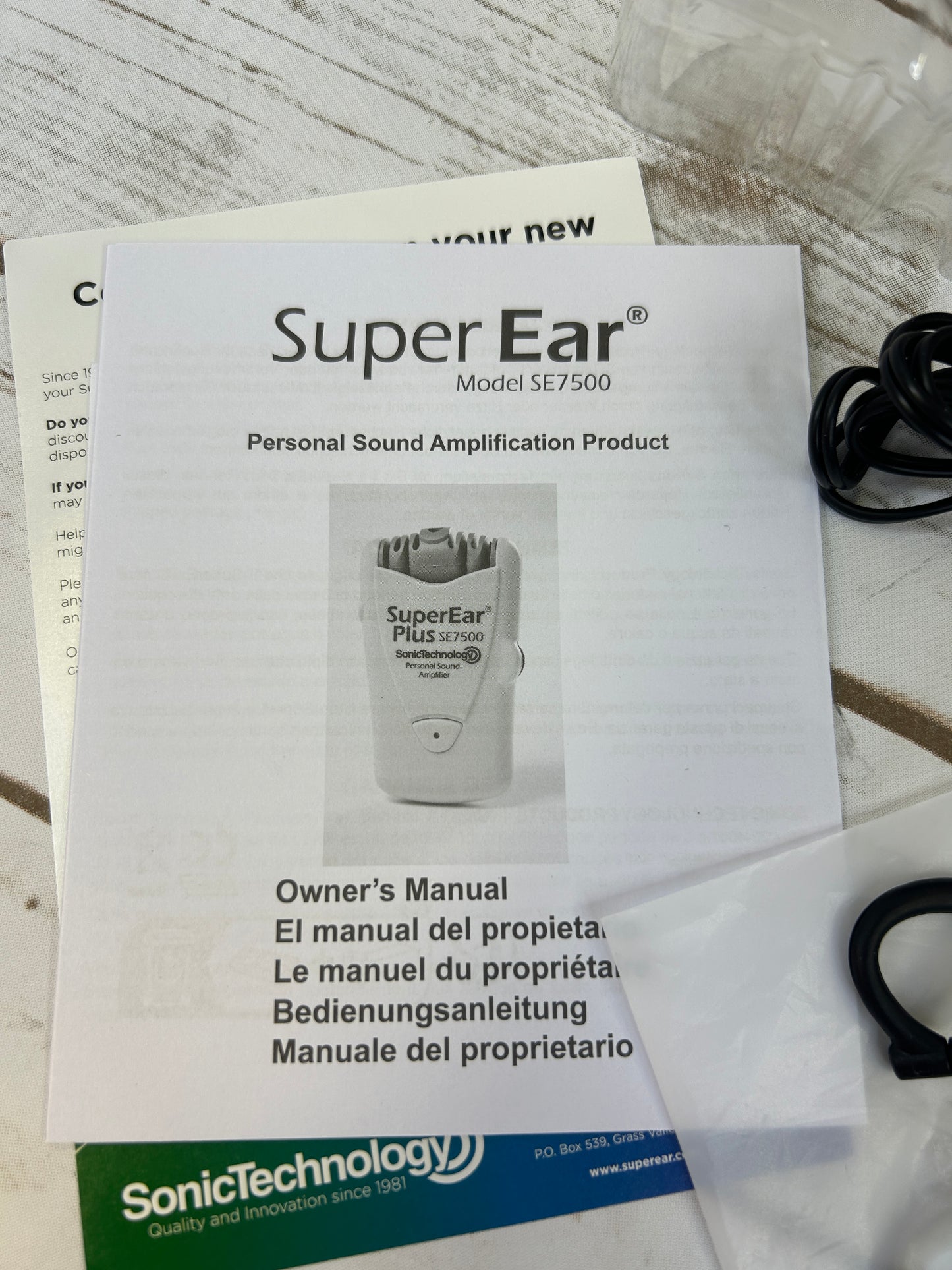 SuperEar Personal Sound Amplifier, Pocket Sound Amplifier, Headphones Plus SE7500