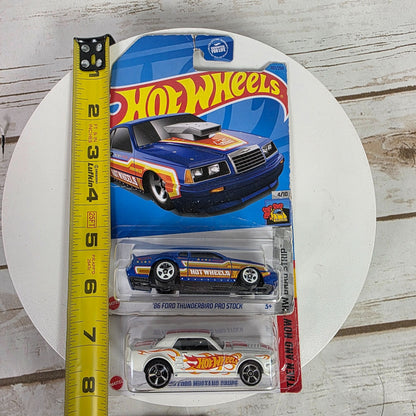 Hot Wheels 67 Ford Mustang Coupe & 86 Ford Thunderbird Pro Stock Die-Cast Cars  Limited Edition  Packaged Collectibles