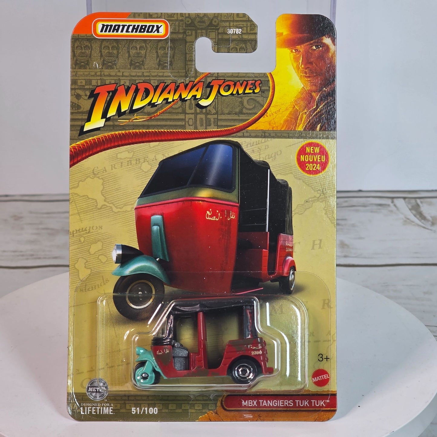 Matchbox Indiana Jones MBX Tangiers Tuk Tuk Red & Green Die-Cast Vehicle Limited Edition 51/10