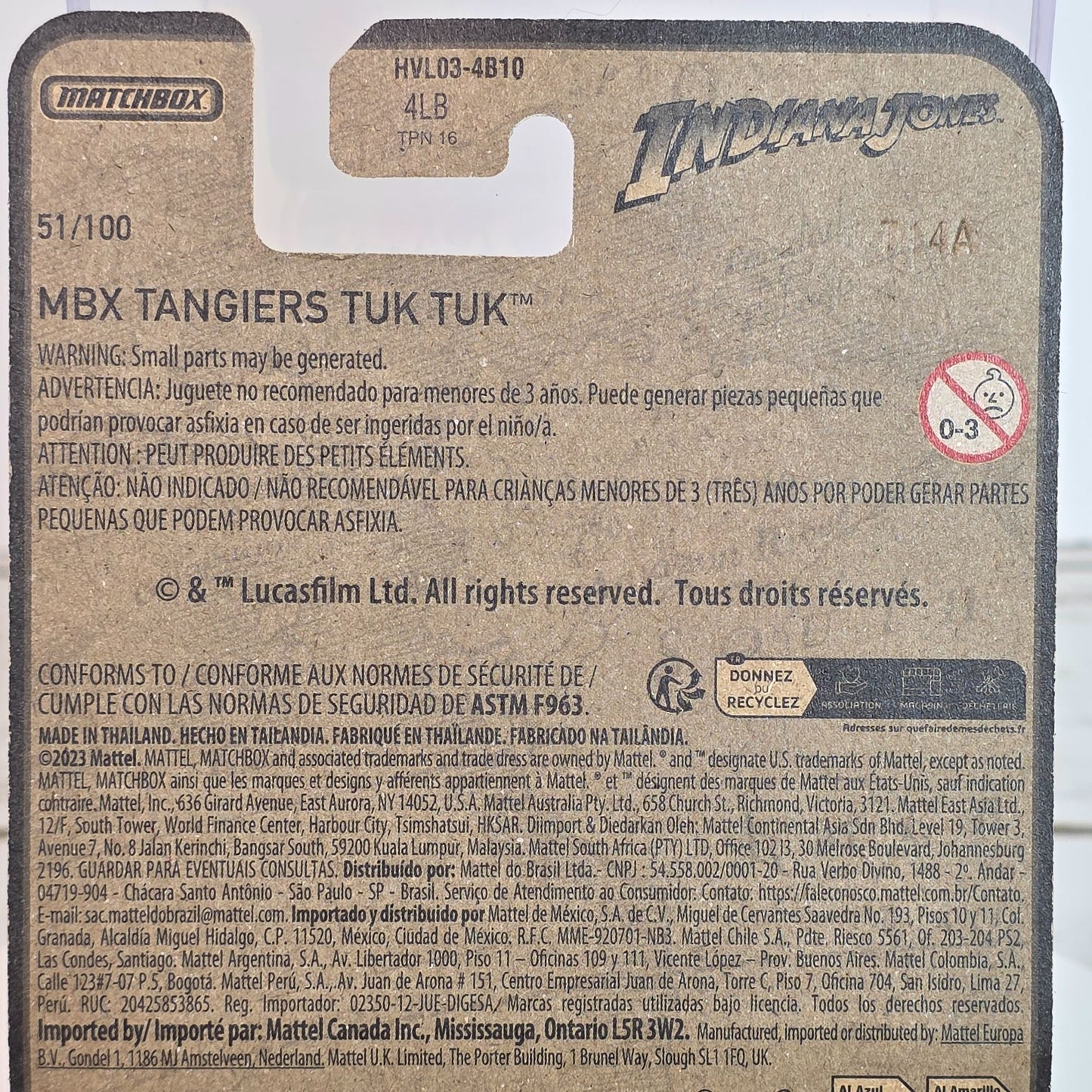 Matchbox Indiana Jones MBX Tangiers Tuk Tuk Red & Green Die-Cast Vehicle Limited Edition 51/10