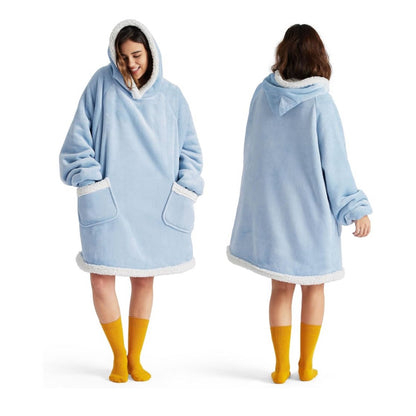 Bedsure Wearable Blanket Sherpa Fleece Blue